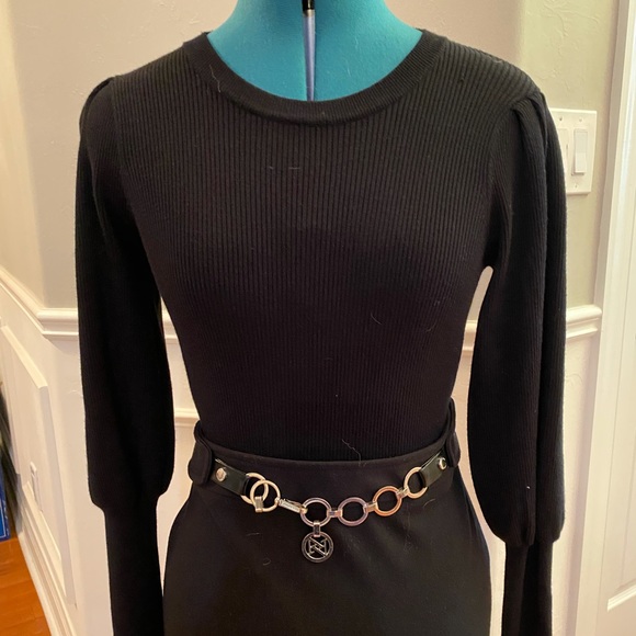 NWT Catherine Malandrino black ribbed sweater, size small - Picture 2 of 6